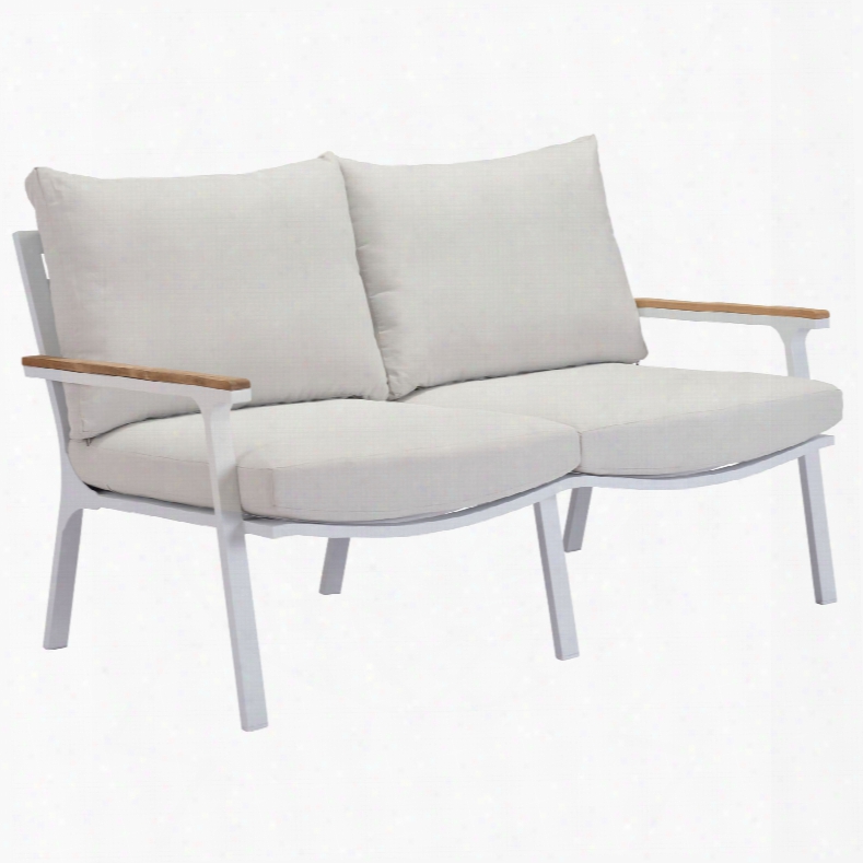 Zuo Vive Maya Beach Sofa In Gray, Natural And White