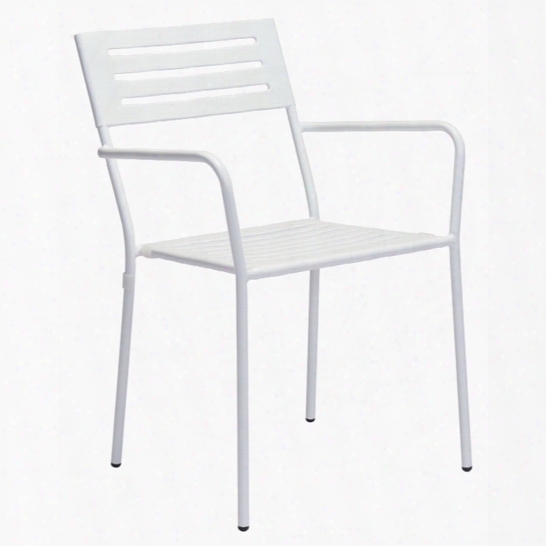 Zuo Vive Wald Idning Arm Chair In White - Set Of 2