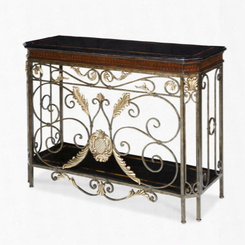 Aico Discoveries Small Scroll Base Console Table By Michael Amini