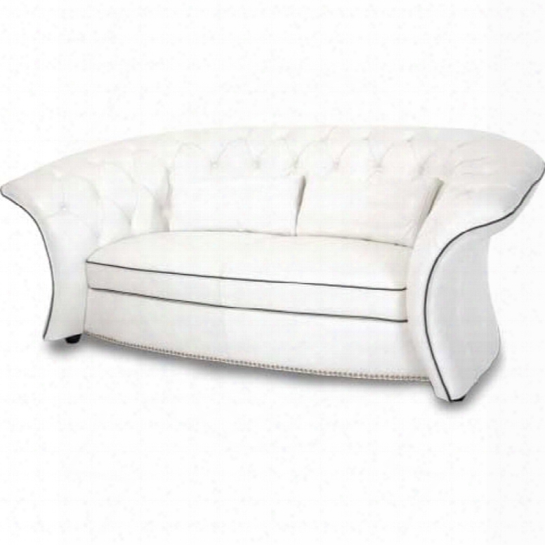 Aico Mia Bella Molisa Leather Flare Arm Loveseat By Michael Amini