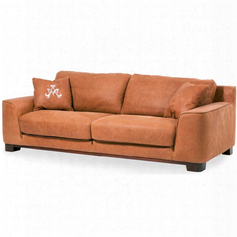 Aico Mia Bella Nafelli Leather Sofa In Clay By Michael Amini