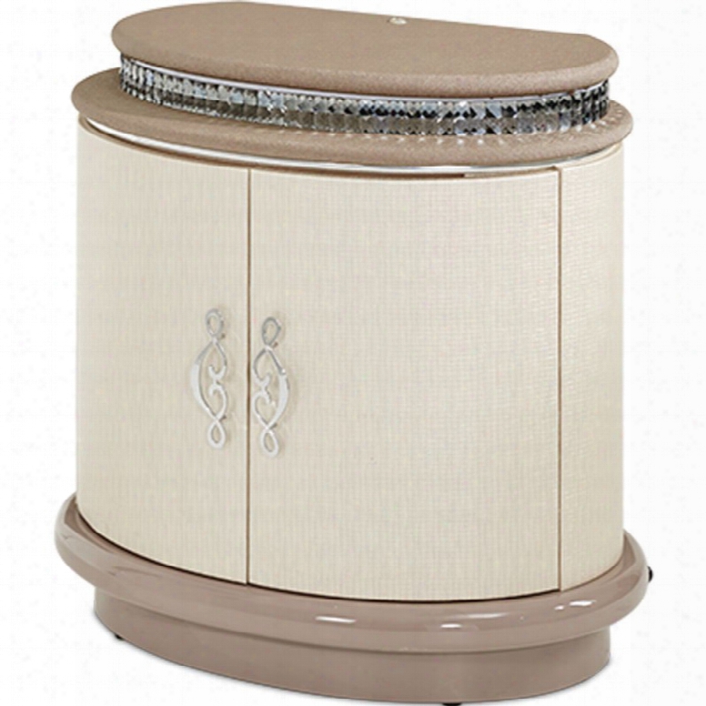 Aico Overture Upholstered Nightstand With Illumination - Michael Amini