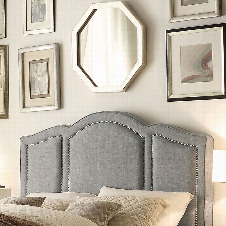 Alton Belita Linen Upholstered Queen Headboard In Gray