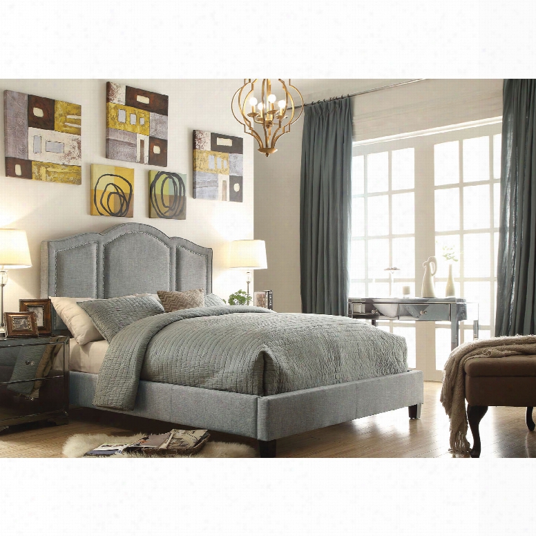 Alton Belita Linen Upholstered Queen Platform Bed In Gray