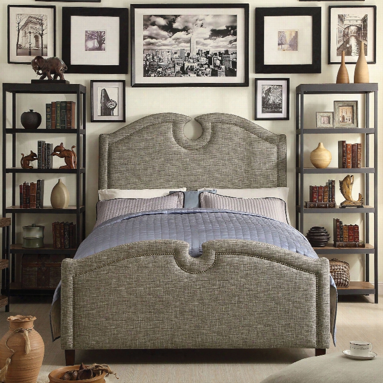Alton Eilo Linen Upholstered Queen Bed In Cafe