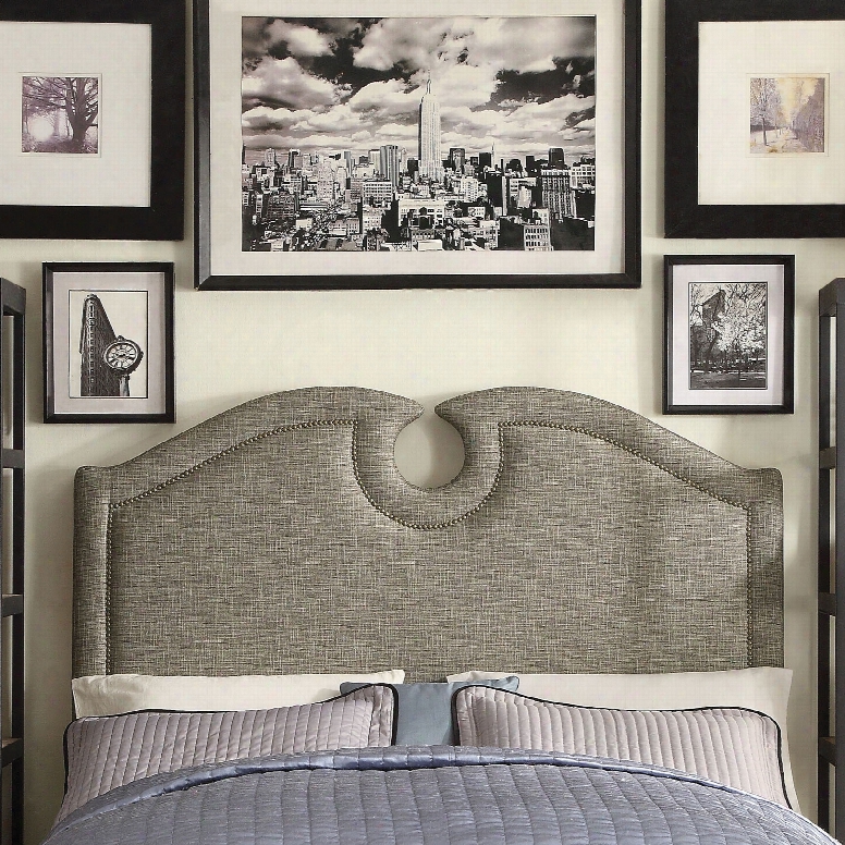 Alton Eilo Linen Upholstered Queen Headboard In Cafe