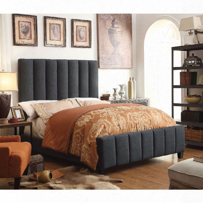 Alton Isabe1 Linen Upholstered Queen Bed In Charcoal