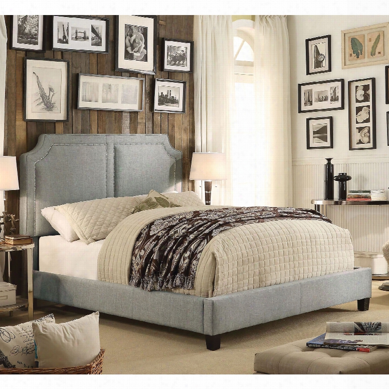 Alton Sanibel Gray Upholstered Queen Platform Bed