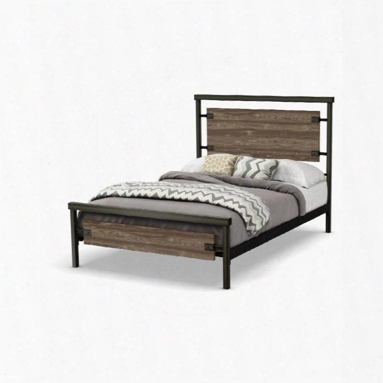 Amisco Factory Full Platform Bed With Wood Footboard (with Versatile Mattress Support)