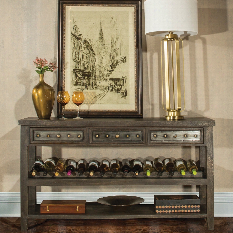 Hillsdale Furniture Bolt Sofa Table With Wine Rack