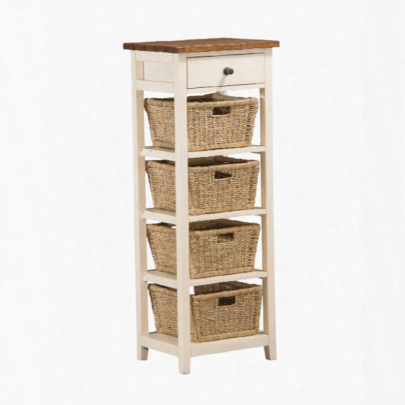 Hillsdale Furniture Tuscan Retreat 4 Basket Stand In Country White