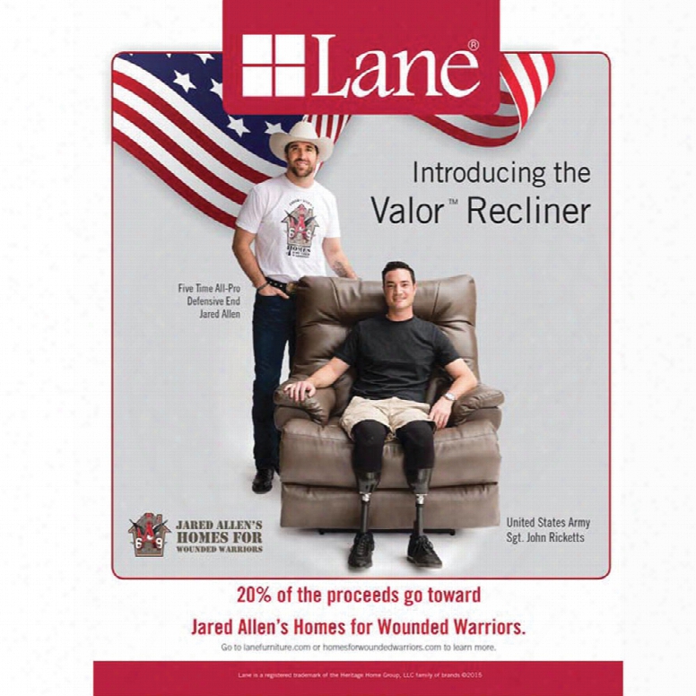 Lane Furniture Valor Comfort King Recliner Supporting Jared Allen's Homes For Wounded Warriors