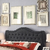 Alton Adella Waved Top Linen Upholstered Queen Headboard in Charcoal