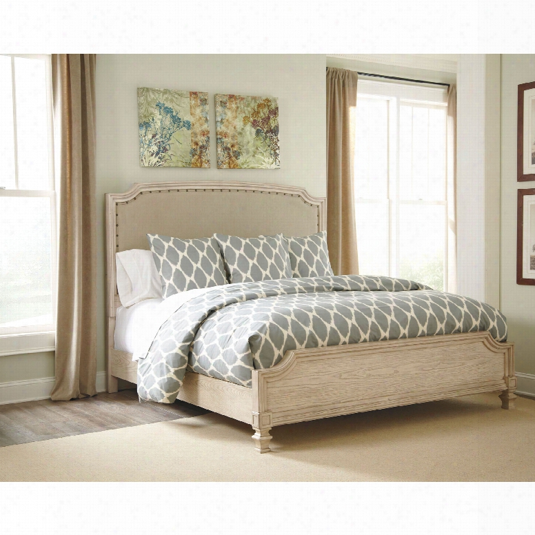 Signature Design By Ashley Pastoral Charm Demarlos Queen Size Panel Bed With Upholstered Headboard