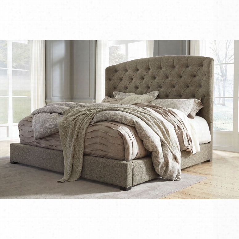 Signature Design By Ashley Timber And Tanning Gerlane California King Size Upholstered Platform Bed