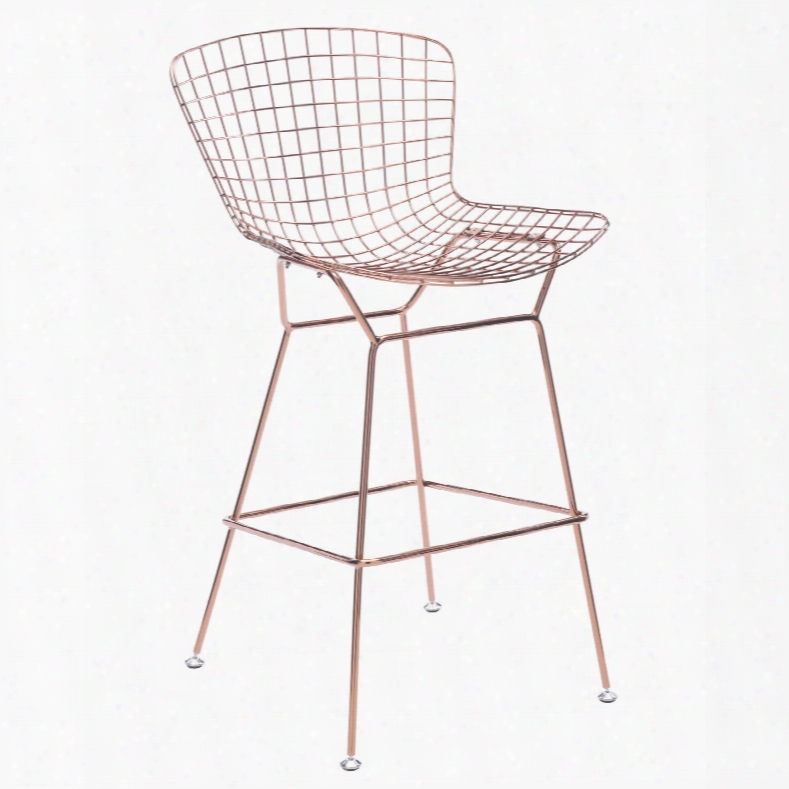 Zuo Modern Wire Bar Chair In Rose Gold Set Of 2