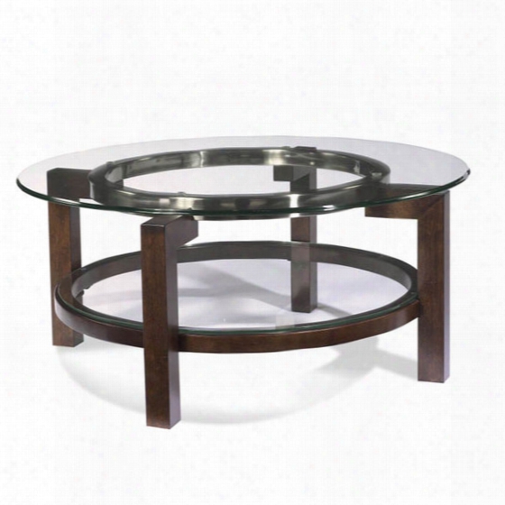 Bassett Mirror Oslo Round Cocktail Table With Glass Top
