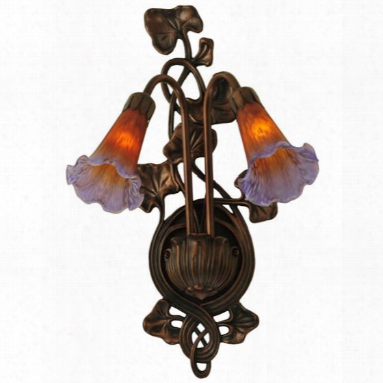 Meyda Tiffany Amber/purple Pond Lily 2-light Wall Sconce