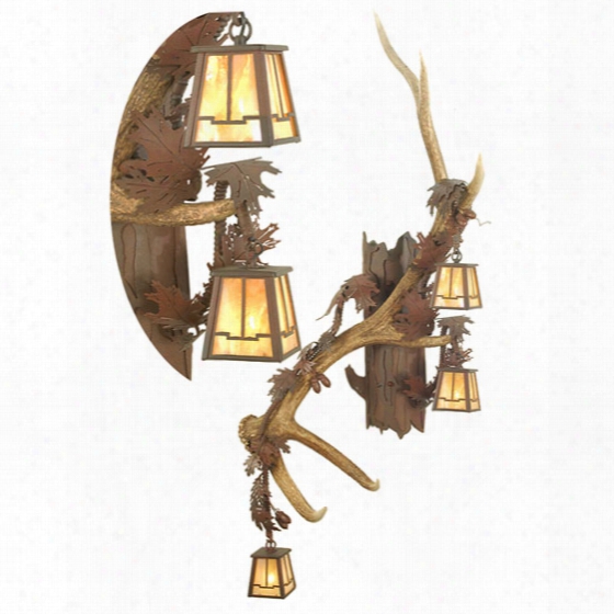 Meyda Tiffany Antlers Elk 3-light Vertical Wall Sconce