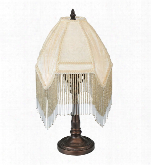 Meyda Tiffany Arabesque Fabric Fringe Accent Lamp