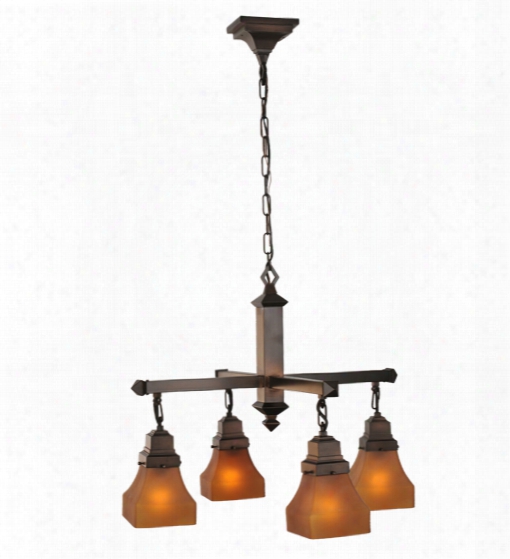 Meyda Tiffany Bungalow Frosted Amber 4-light Chandelier