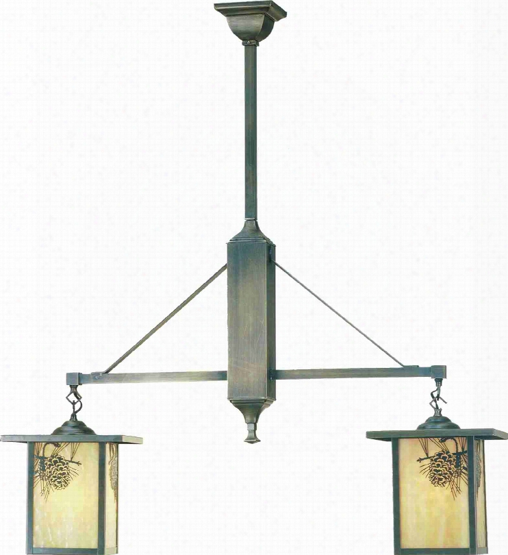 Meyda Tiffany Hyde Park Winter Pine 2-light Island Pendant