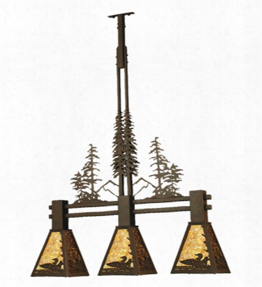 Meyda Tiffany Loon Tall Pines 3-light Island Pendant