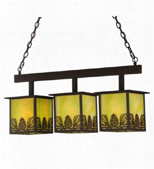 Meyda Tiffany Mountain Pine 3-light Island Pendant