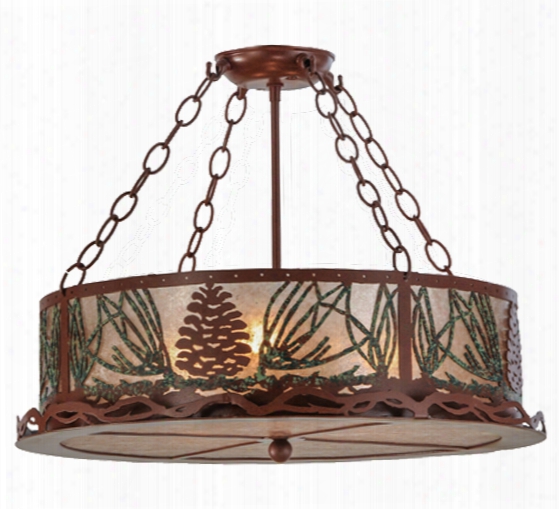 Meyda  Tiffany Mountain Pine Semi-flush Mount