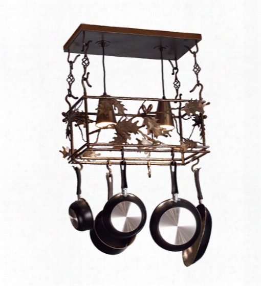 Meyda Tiffany Oak Leaf & Acorn Pot Rack