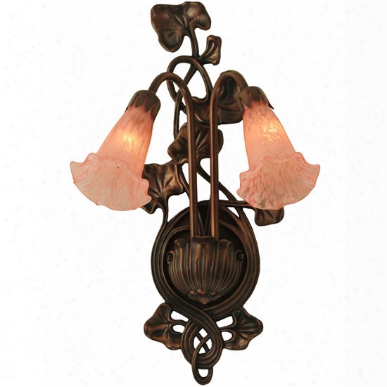 Meyda Tiffany Pink Pond Lily 2-light Wall Sconce