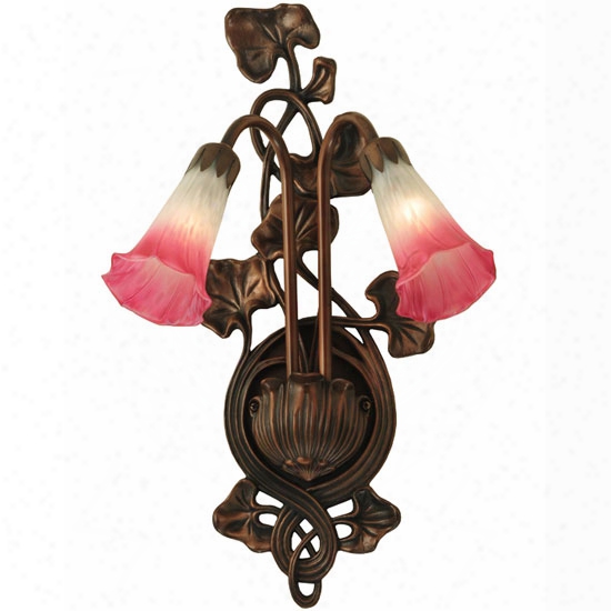 Meyda Tiffany Pink/white Pond Lily 2-light Wall Sconce