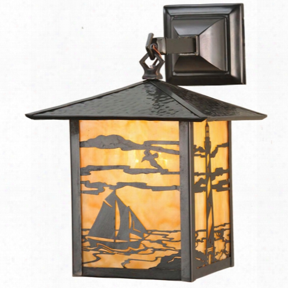 Myda Tiffany Seneca Lighthouse Hanging Wall Sconce