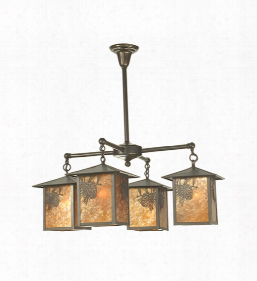 Meyda Tiffany Seneca Winter Pine 4-light Chandelier