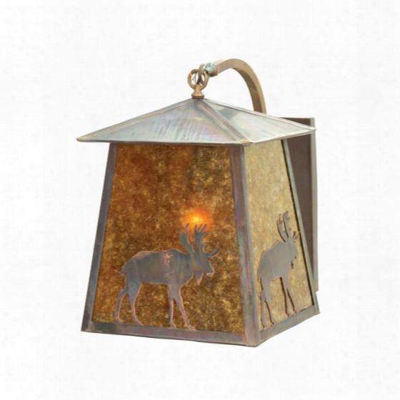 Meyda Tiffany Stillwater Lone Moose Curved Arm Wall Sconce