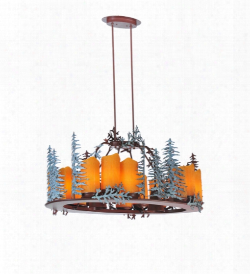 Meyda Tiffany Tall Pines 12-light Oval Chandelier