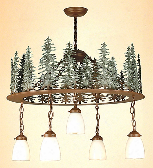 Meyda Tiffany Tall Pines 5-light Chandelier