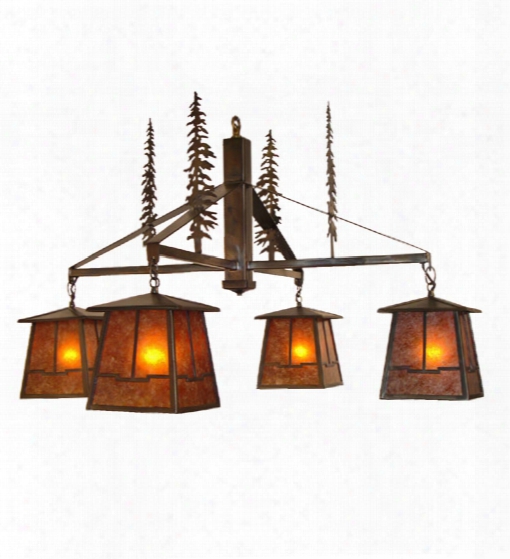 Meeyda Tiffany Tall Pinex Valley View 4-light Chandelier