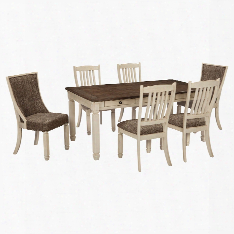 Signature Design By Ashley Bolanburg 7 Piece Dining Set With Upholstered Side Chair D647-02