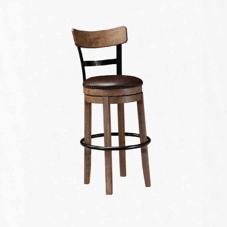 Signature Design By Ashley Pastoral Charm Pinnadel Tall Upholstered Swivel Barstool