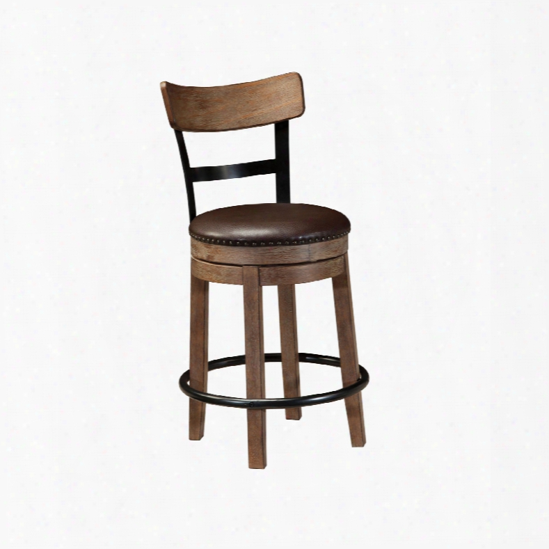 Signature Design By Ashley Pastoral Charm Pinnadel Upholstered Swivel Barstool