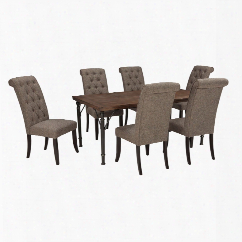 Signature Design By Ashley Pastoral Charm Tripton 7-piece Dining Set In Graphite