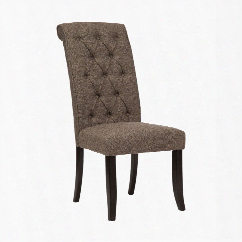Signature Design By Ashley Pastoral Charm Tripton Dining Upholstered Side Chair In Graphite Set Of 2