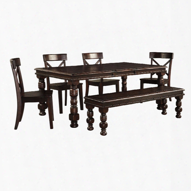 Signature Design By Ashley Timber And Tanning Gerlane 6 Piece Dining Set With Bench