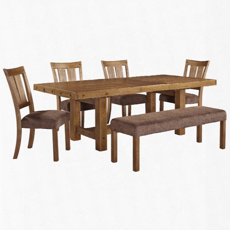 Signature Design By Ashley Timber And Tannning Tamilo 6 Piece Dining Set
