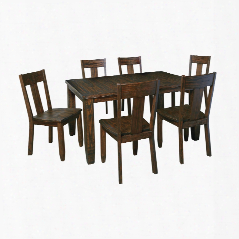 Signature Design By Ashley Timber And Tanning Trudell 7 Piece Dining Room Set