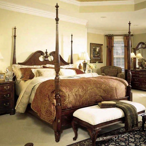 American Drew Cherry Grove 45th Anniversary Pediment Poster Queen Bed