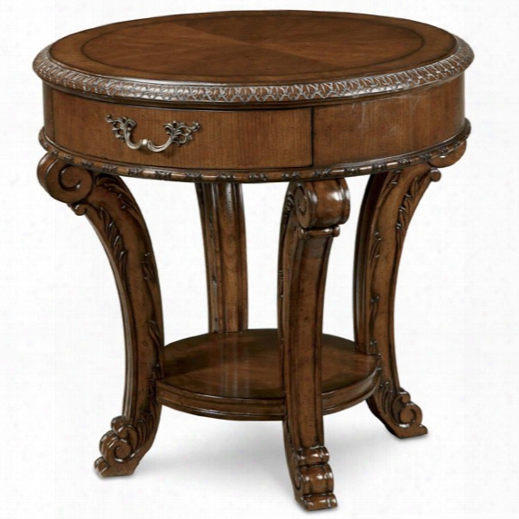 Art Old World Round End Table