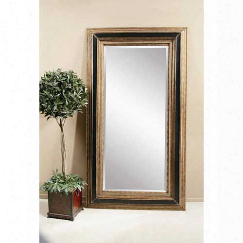 Bassett Mirror Company Antique Gold-black Floor Mirror