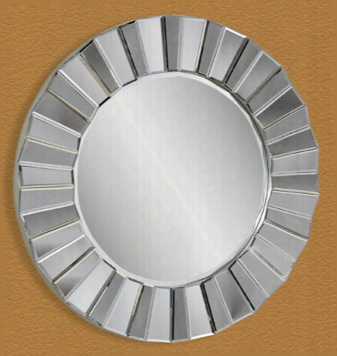 Bassett Mirror Company Faceted Round Wall Mirror